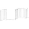 vidaXL Dog Gate with Door Foldable 8 Panels White 640 cm Poplar Wood