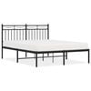 vidaXL Metal Bed Frame without Mattress with Headboard Black 140x190cm