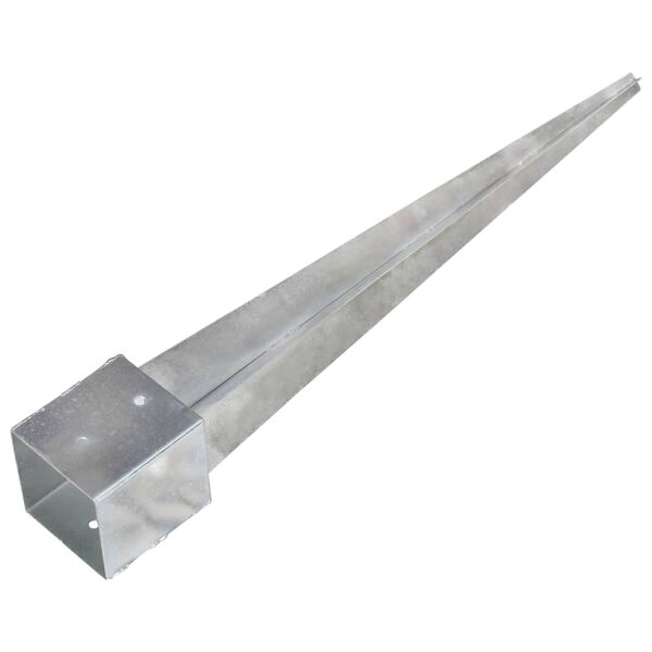 vidaXL Ground Spikes 2 pcs Silver 12x12x89 cm Galvanised Steel