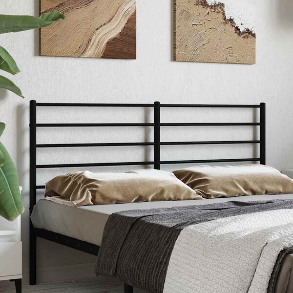 vidaXL Metal Replace Headboard Black 160 cm
