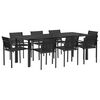 vidaXL Outdoor Furniture Set 9 pcs Black and Anthracite Textilene