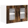 vidaXL Wall Glass Cabinet PORTO Smoked Oak 60 x 31 x 40 cm