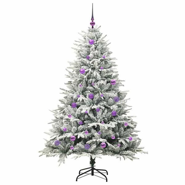 vidaXL Artificial Pre-lit Christmas Tree with Ball Set Green 150 cm