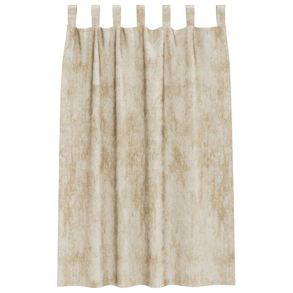 vidaXL Velvet Curtains with Curtains 2 pcs Cream 175 x 140 cm Velvet