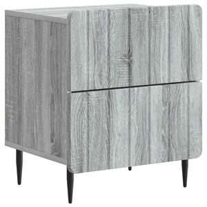 vidaXL Bedside Cabinet Grey Sonoma 43 x 34.5 x 49.5 cm Engineered Wood