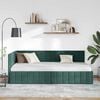 vidaXL Corner Bed Frame Dark Green 90 cm x 200 cm Velvet