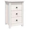 vidaXL Bedside Cabinet White 40x35x61,5 cm Solid Wood Pine