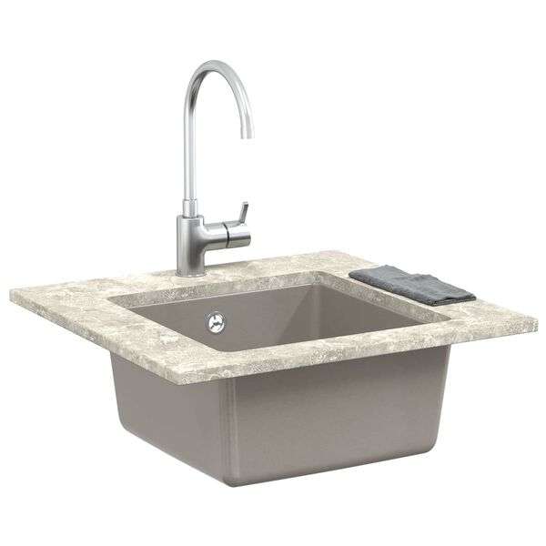 vidaXL Sink Grey 430 x 460 mm 80% Quartz and 20% Resin