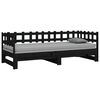 vidaXL Pull-out Day Bed without Mattress Black 2x(80x200) cm