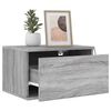 vidaXL Wall-mounted Bedside Cabinet with LED Lights Grey Sonoma
