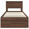 vidaXL Bed Frame with Headboard Brown Oak 90 x 200 cm Solid Pine Wood