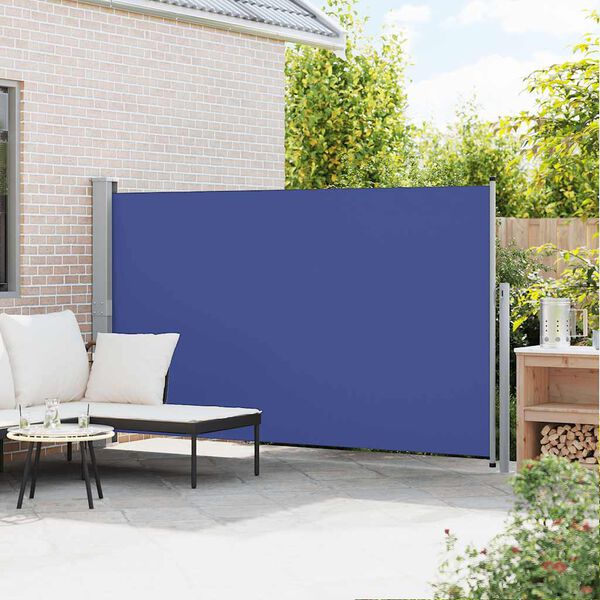 vidaXL Patio Retractable Side Awning 170x300 cm Blue