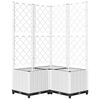 vidaXL Garden Planter with Trellis White 80x80x136 cm PP