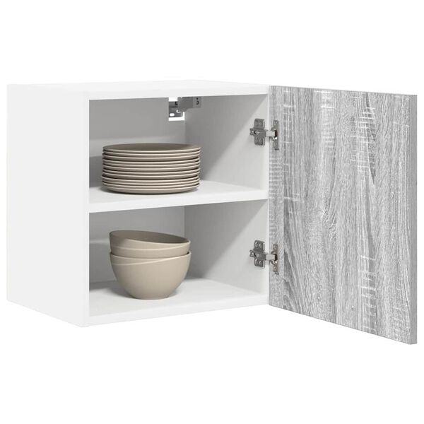 vidaXL Hanging Cabinet with Door Grey Sonoma and White 40 x 31 x 40 cm