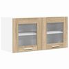 vidaXL Hanging Cabinet with Door Sonoma Oak and White 80 x 31 x 40 cm