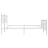 vidaXL Metal Bed Frame without Mattress with Footboard White 200x200cm