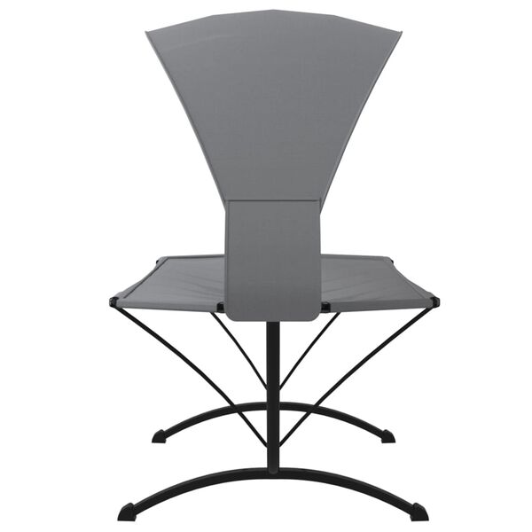 vidaXL Outdoor Lounge Bed with Canopy Grey Steel and Oxford Fabric