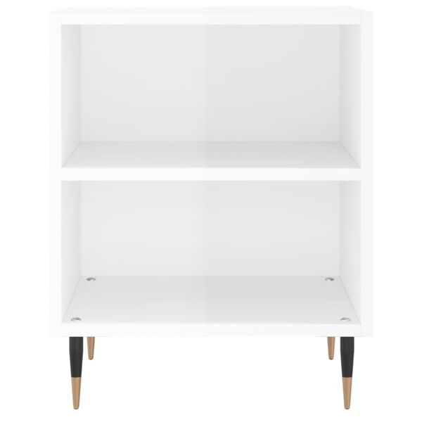 vidaXL Bedside Cabinet High Gloss White 40x30x50 cm Engineered Wood