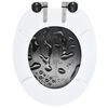 vidaXL WC Toilet Seat with Soft Close Lid MDF Water Drop Design
