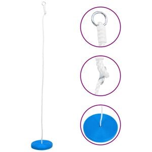 vidaXL Plate Swing | Blue | PE | Large | Height-Adjustable | Plate Swing | Round