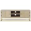 vidaXL TV Cabinet 110x30x40 cm Solid Bleached Wood Mango