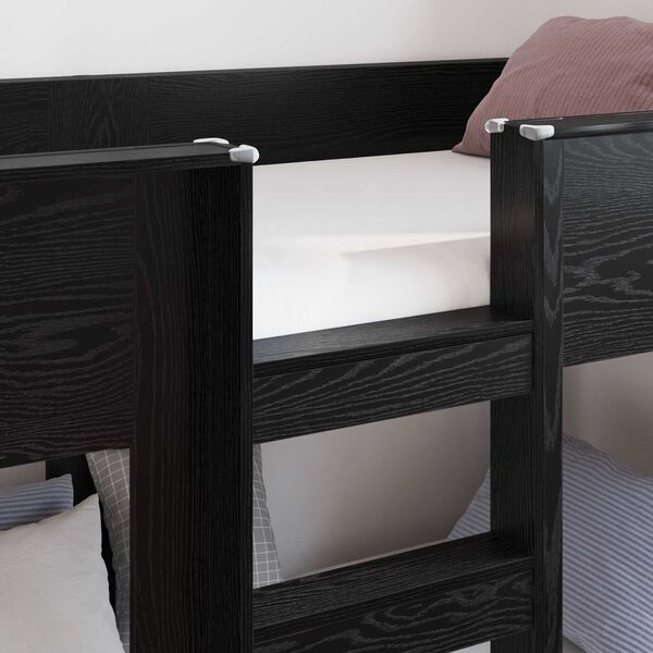 vidaXL Bunk Bed for Kids Black Oak 80 x 200 cm Engineered Wood