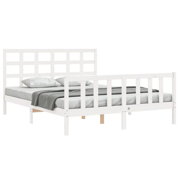 vidaXL Bed Frame without Mattress White 160x200 cm Solid Wood Pine