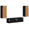 vidaXL TV Cabinet Set Wall-mounted 2 pcs Black Engineered Wood