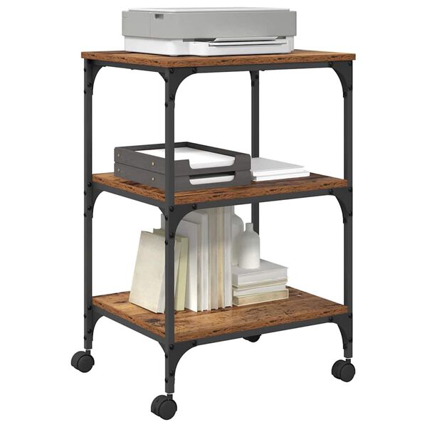 vidaXL Printer Stand Old Wood 50 x 41 x 75 cm Engineered Wood