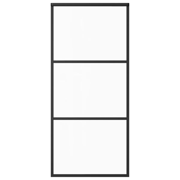 vidaXL Sliding Door with Hardware Set ESG Glass&Aluminium 90x205 cm