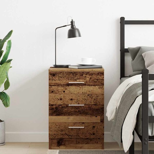 vidaXL Bedside Cabinet Old Wood 38x35x55 cm Engineered Wood