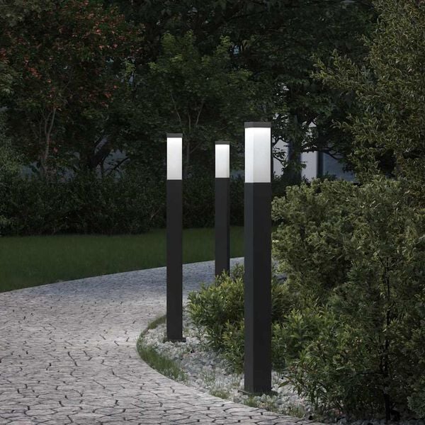vidaXL Bollard Lights 3 pcs 80 cm Black IP44