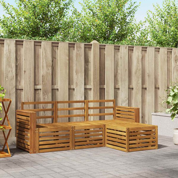 vidaXL Sofa Sets 4 pcs Natural Solid Acacia Wood