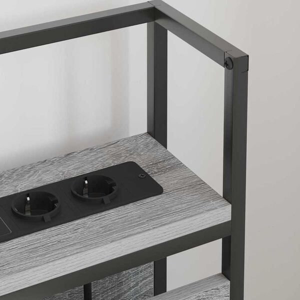 vidaXL Storage Headboard with Shelf Grey sonoma 75 cm Engineered wood