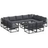 vidaXL Garden Sofa Set 12 pcs Black Aluminium