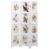 vidaXL 3-Panel Room Divider White 105x165 cm Bird