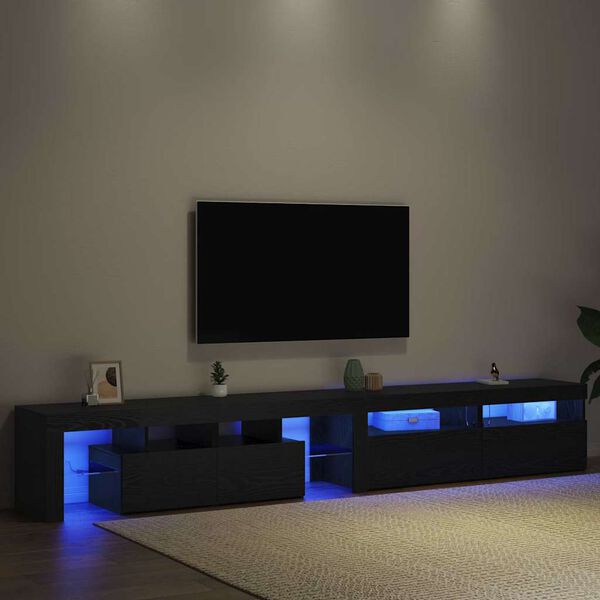 vidaXL TV Cabinet 3 pcs Black Oak 260 x 37 x 40 cm Engineered Wood