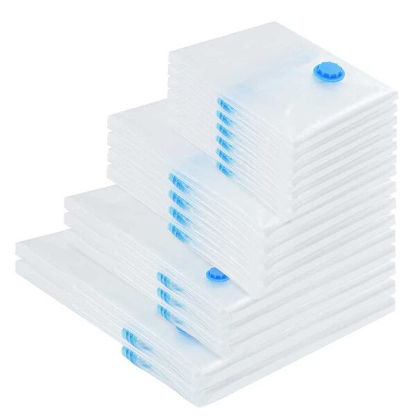 vidaXL Storage Bags 15 pcs Transparent and Blue 130 x 100 cm