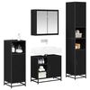 vidaXL Bathroom Furniture Set 4 pcs Black Oak Engineered Wood