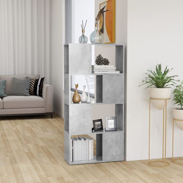 vidaXL Book Cabinet Room Divider Concrete Grey 60x24x124.5 cm