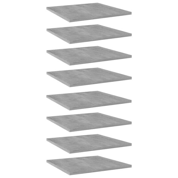 vidaXL Bookshelf Boards 8 pcs Concrete Grey 40x40x1.5 cm Engineered Wood
