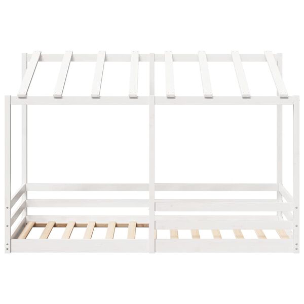 vidaXL Kids' Bed with Roof White 100x200 cm Solid Wood Pine