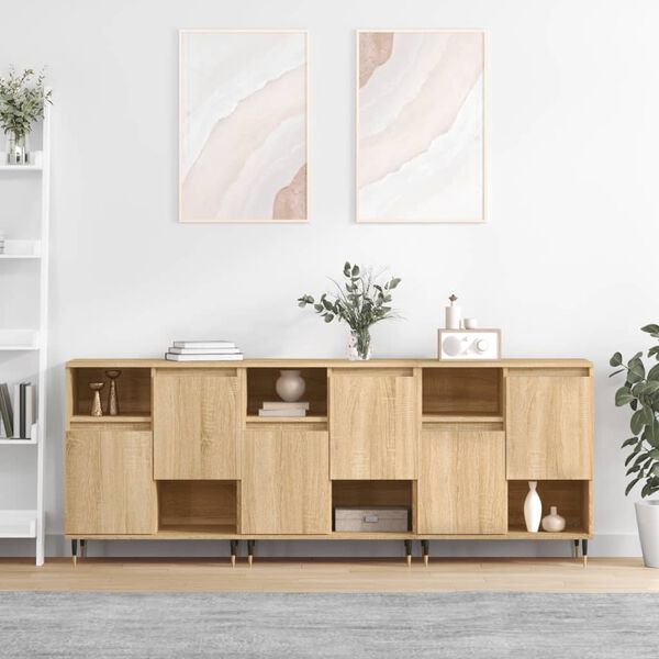 vidaXL Sideboards 3 pcs Sonoma Oak Engineered Wood