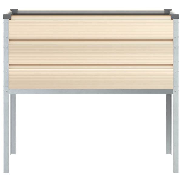 vidaXL Planter Ivory 100 x 45 x 90 cm Galvanised Steel