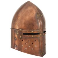 vidaXL Medieval Knight Helmet Antique Replica LARP Copper Steel