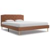 vidaXL Bed Frame without Mattress Brown Fabric 135x190 cm Double