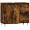 vidaXL 3 Piece Bathroom Furniture Set Smoked Oak Engineered Wood