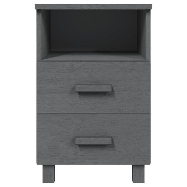 vidaXL Bedside Cabinet HAMAR Dark Grey 40x35x62 cm Solid Wood Pine