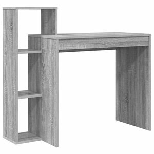 vidaXL Desk with Shelf Grey Sonoma 100 x 40 x 90 cm Engineered Wood