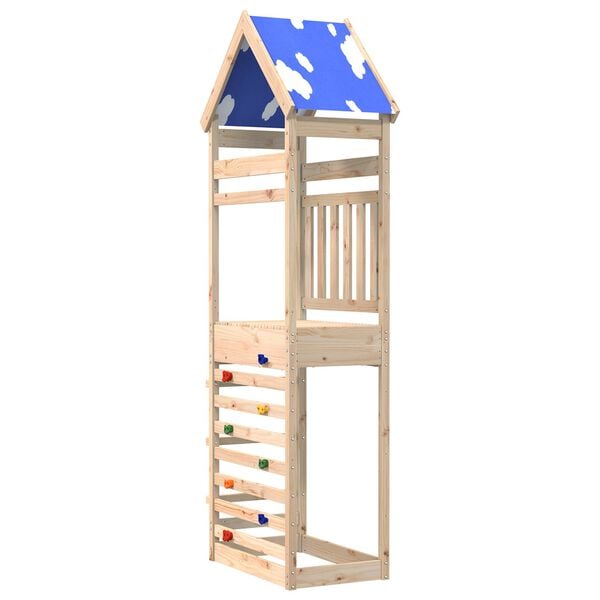 vidaXL Play Tower Brown 52.5 x 85 x 265 cm Solid Pine Wood